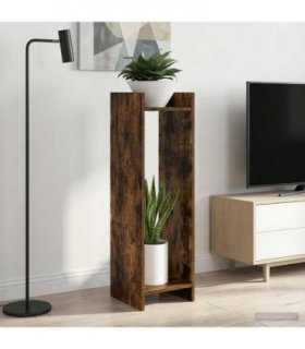 vidaXL Plant Stand 2 pcs Smoked Oak 30 x 30 x 100 cm Engineered Wood