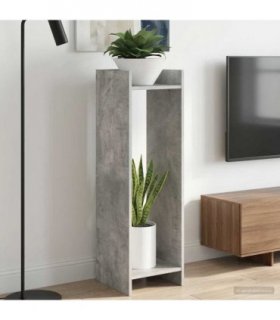 vidaXL Plant Stand with Shelf 2 pcs Concrete Grey 30 x 30 x 100 cm