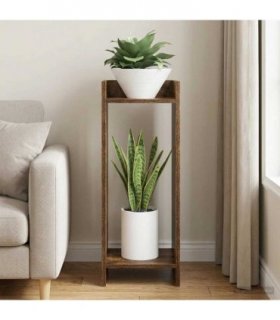 vidaXL Plant Stand Smoked Oak 30 x 30 x 80 cm Engineered Wood