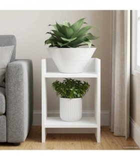 vidaXL Plant Stand with Shelf White 30 x 30 x 40 cm Engineered Wood