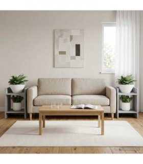 vidaXL Plant Stand 2 pcs Concrete Grey 30 x 30 x 40 cm Engineered Wood