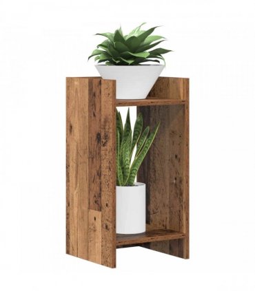 vidaXL Plant Stand with Shelf Old Wood 30 x 30 x 60 cm Engineered Wood