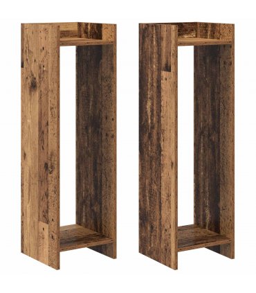 vidaXL Plant Stand 2 pcs Old Wood 30 x 30 x 100 cm Engineered Wood