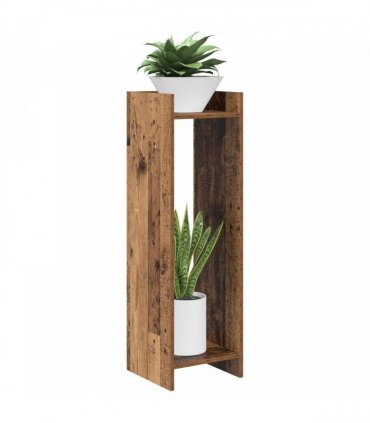 vidaXL Plant Stand 2 pcs Old Wood 30 x 30 x 100 cm Engineered Wood