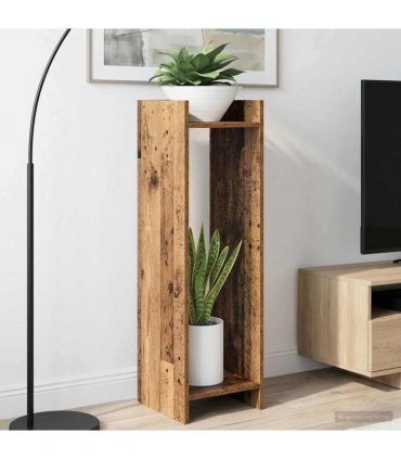 vidaXL Plant Stand 2 pcs Old Wood 30 x 30 x 100 cm Engineered Wood