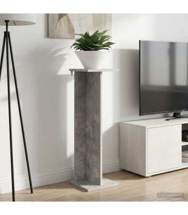 vidaXL Plant Stand Concrete Grey 25 x 25.5 x 80.5 cm Engineered Wood