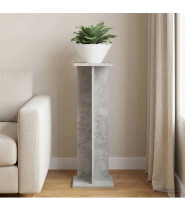 vidaXL Plant Stand Concrete Grey 25 x 25.5 x 80.5 cm Engineered Wood