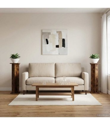 vidaXL Plant Stand 2 pcs Smoked Oak 25 x 25.5 x 100.5 cm
