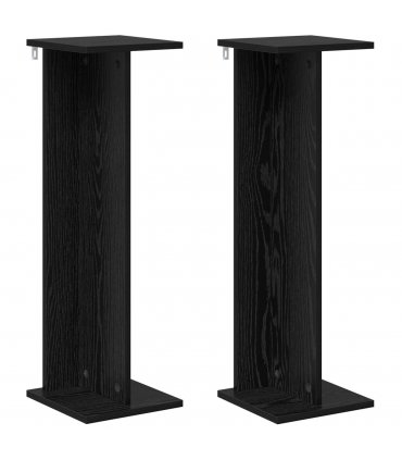 vidaXL Plant Stand 2 pcs Black Oak 25 x 25.5 x 80.5 cm Engineered Wood