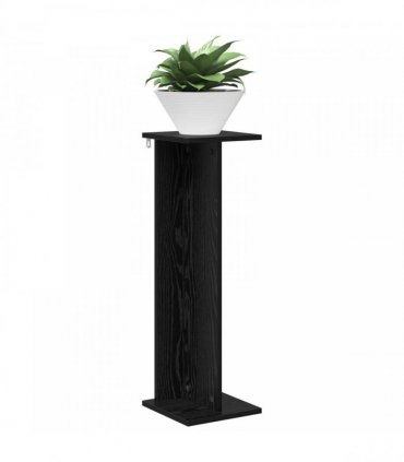 vidaXL Plant Stand 2 pcs Black Oak 25 x 25.5 x 80.5 cm Engineered Wood