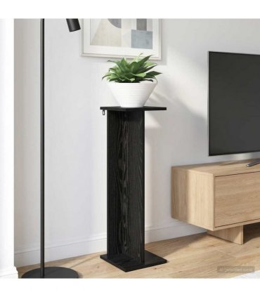 vidaXL Plant Stand 2 pcs Black Oak 25 x 25.5 x 80.5 cm Engineered Wood
