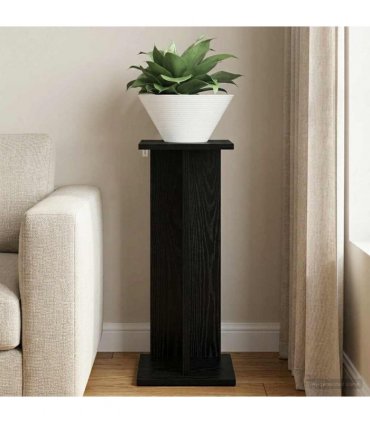 vidaXL Plant Stand Black Oak 25 x 25.5 x 60.5 cm Engineered Wood