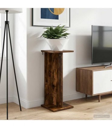vidaXL Plant Stand Smoked Oak 25 x 25.5 x 60.5 cm Engineered Wood