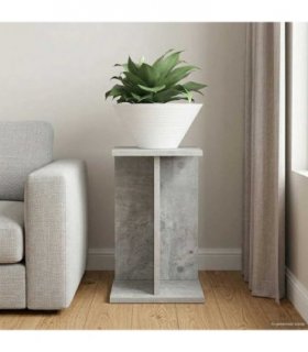 vidaXL Plant Stand Concrete Grey 25 x 25.5 x 40.5 cm Engineered Wood