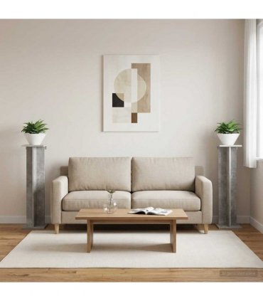 vidaXL Plant Stand 2 pcs Concrete Grey 25 x 25.5 x 100.5 cm