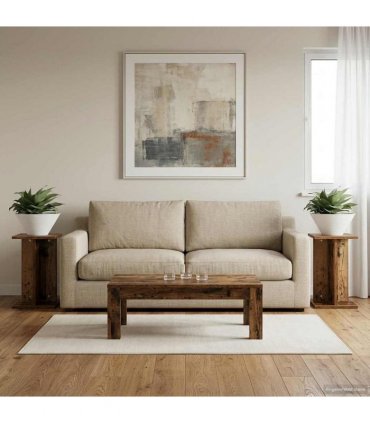 vidaXL Plant Stand 2 pcs Old Wood 25 x 25.5 x 40.5 cm Engineered Wood