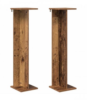 vidaXL Plant Stand 2 pcs Old Wood 25 x 25.5 x 100.5 cm Engineered Wood