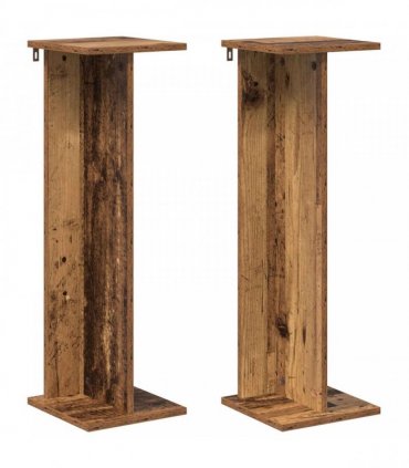vidaXL Plant Stand 2 pcs Old Wood 25 x 25.5 x 80.5 cm Engineered Wood