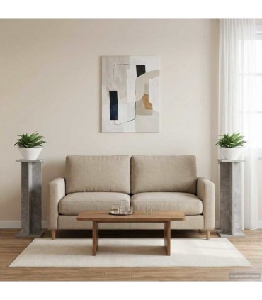 vidaXL Plant Stand 2 pcs Concrete Grey 25 x 25.5 x 80.5 cm