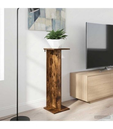 vidaXL Plant Stand Smoked Oak 25 x 25.5 x 80.5 cm Engineered Wood