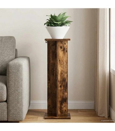 vidaXL Plant Stand Smoked Oak 25 x 25.5 x 80.5 cm Engineered Wood