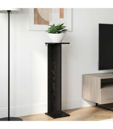 vidaXL Plant Stand 2 pcs Black Oak 25 x 25.5 x 100.5 cm