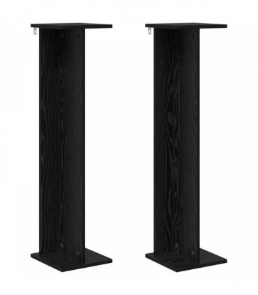 vidaXL Plant Stand 2 pcs Black Oak 25 x 25.5 x 100.5 cm
