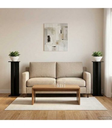 vidaXL Plant Stand 2 pcs Black Oak 25 x 25.5 x 100.5 cm