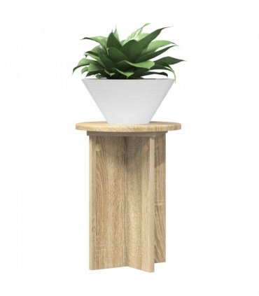 vidaXL Plant Stand 2 pcs Sonoma Oak Ø29.5 x 40 cm Engineered Wood — Size: 29.5 x 29.5 x 40 cm