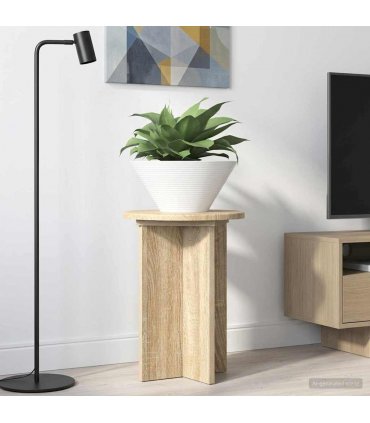 vidaXL Plant Stand 2 pcs Sonoma Oak Ø29.5 x 40 cm Engineered Wood — Size: 29.5 x 29.5 x 40 cm