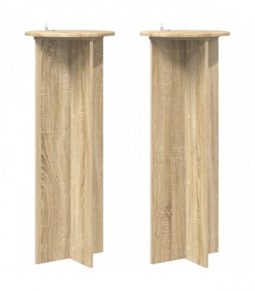 vidaXL Plant Stand 2 pcs Sonoma Oak Ø40 x 100 cm Engineered Wood — Size: 40 x 40 x 100 cm