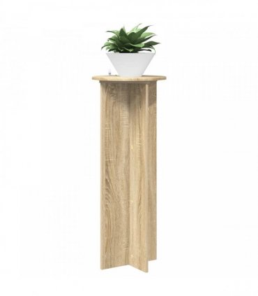 vidaXL Plant Stand 2 pcs Sonoma Oak Ø40 x 100 cm Engineered Wood — Size: 40 x 40 x 100 cm