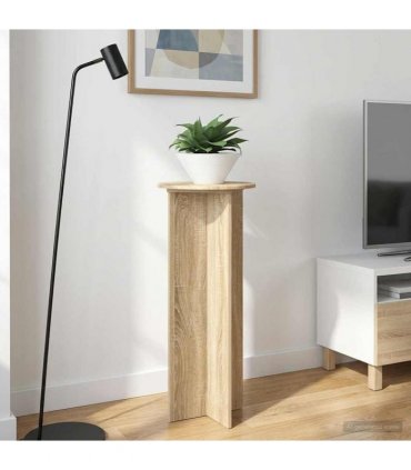 vidaXL Plant Stand 2 pcs Sonoma Oak Ø40 x 100 cm Engineered Wood — Size: 40 x 40 x 100 cm