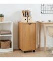 vidaXL Rolling Cabinet Honey Brown 34 x 39 x 65.5 cm Solid Pine Wood — V0672131903