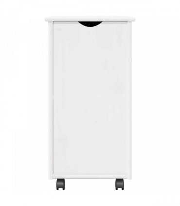 vidaXL Rolling Cabinet White 34 x 39 x 65.5 cm Solid Pine Wood — V0672131904