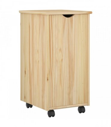 vidaXL Rolling Cabinet Brown 34 x 39 x 65.5 cm Solid Pine Wood — V0672131905