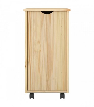 vidaXL Rolling Cabinet Brown 34 x 39 x 65.5 cm Solid Pine Wood — V0672131905