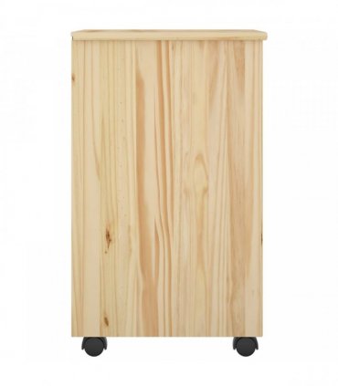 vidaXL Rolling Cabinet Brown 34 x 39 x 65.5 cm Solid Pine Wood — V0672131905