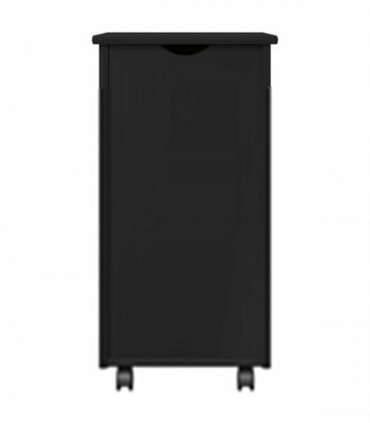 vidaXL Rolling Cabinet Black 34 x 39 x 65.5 cm Solid Pine Wood — V0672131906
