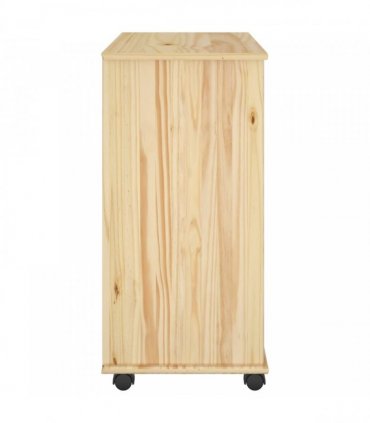 vidaXL Rolling Cabinet Brown 63.5 x 39 x 79 cm Solid Pine Wood