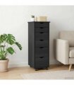 vidaXL Rolling Cabinet Grey 34 x 39 x 93.5 cm Solid Pine Wood