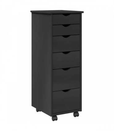 vidaXL Rolling Cabinet Grey 34 x 39 x 93.5 cm Solid Pine Wood