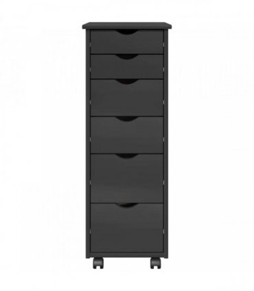 vidaXL Rolling Cabinet Grey 34 x 39 x 93.5 cm Solid Pine Wood