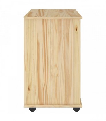 vidaXL Rolling Cabinet Brown 63.5 x 39 x 65.5 cm Solid Pine Wood