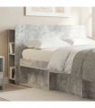 vidaXL Headboard Cabinet with Storage Concrete Grey Engineered Wood — V0672131926