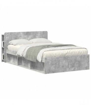 vidaXL Headboard Cabinet with Storage Concrete Grey Engineered Wood — V0672131926