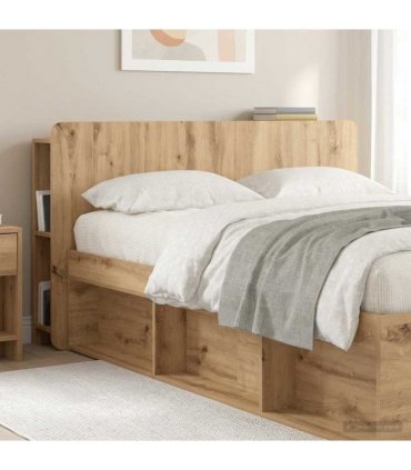 vidaXL Headboard Cabinet with Storage Artisan Oak Engineered Wood — V0672131928