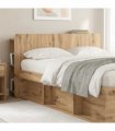 vidaXL Headboard Cabinet with Storage Artisan Oak Engineered Wood — V0672131928