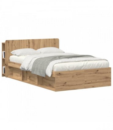 vidaXL Headboard Cabinet with Storage Artisan Oak Engineered Wood — V0672131928