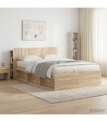 vidaXL Headboard Cabinet with Storage Sonoma Engineered Wood — Colour: Sonoma oak